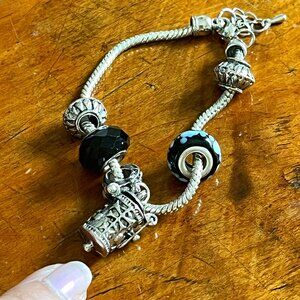 Pandora style Bracelet Lampwork Beads and Prayer Box that Opens
